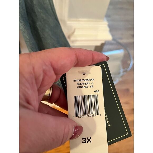 Lauren Jeans Co. Denim Floral Embroidered Button Down Shirt in vintage Wash sz 3 - Picture 6 of 10